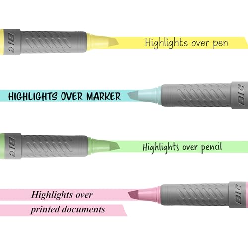 BIC Brite Liner Grip Pastel Highlighter Set