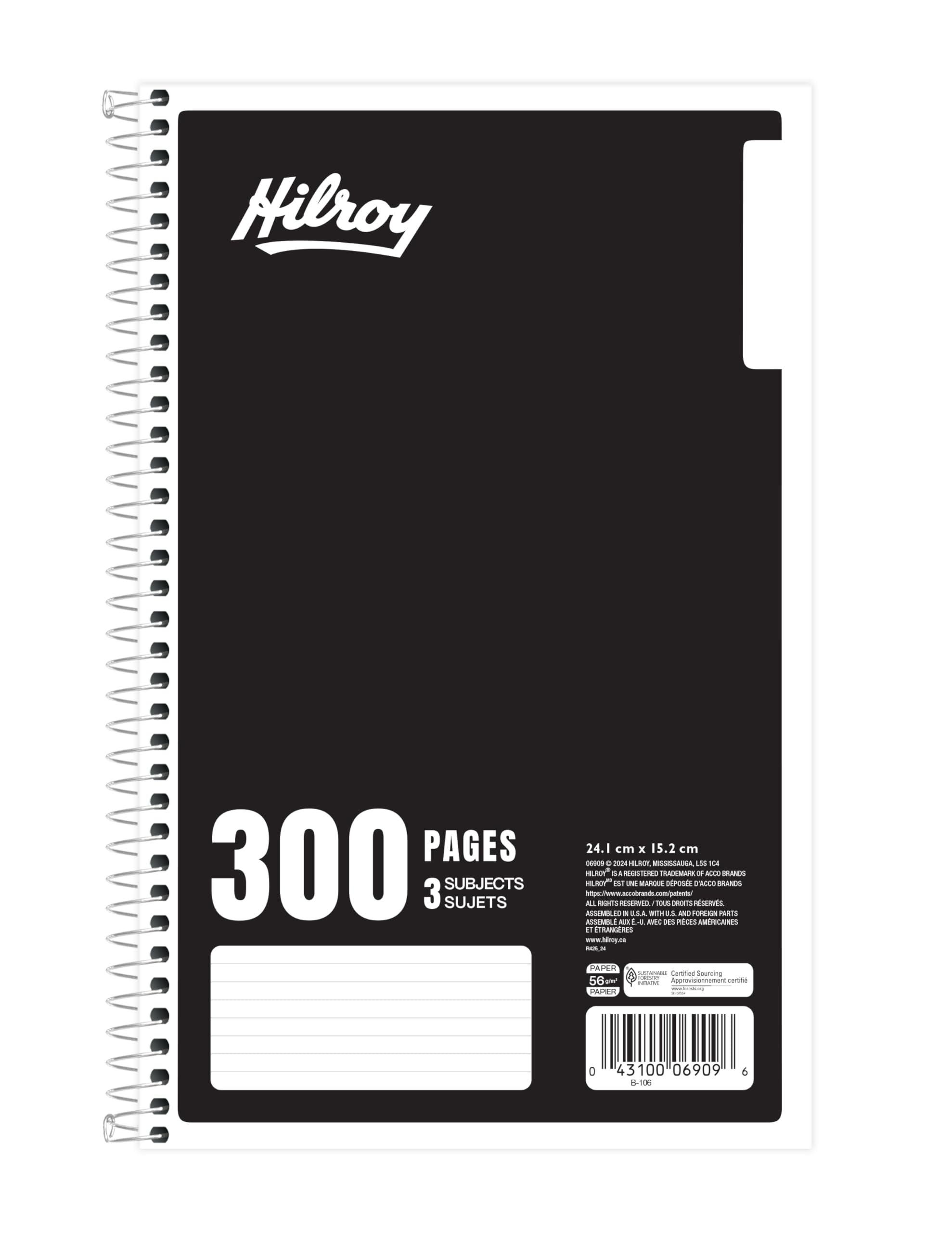Hilroy Coil 3-subject Notebook