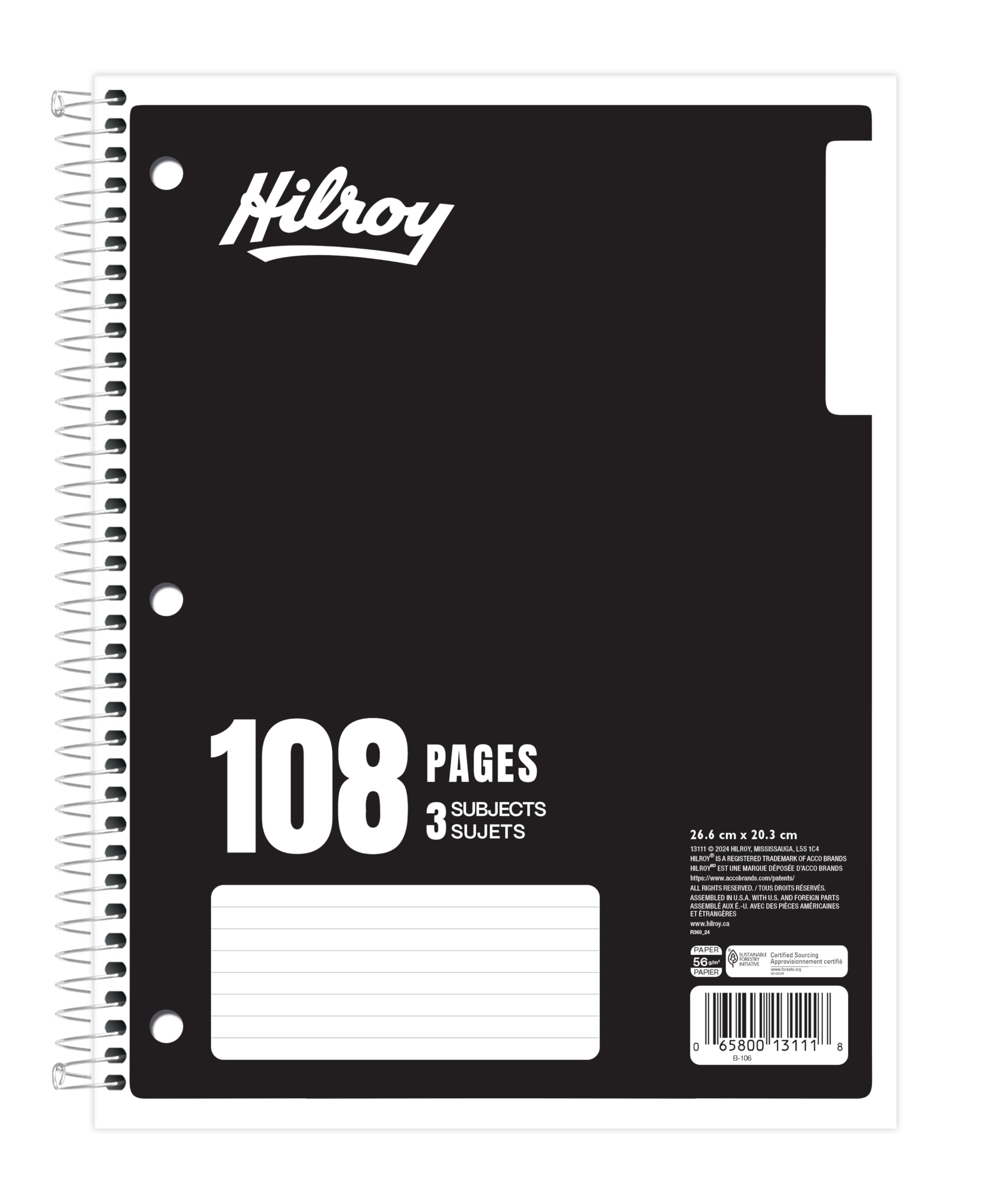Hilroy Coil 3-subject Notebook
