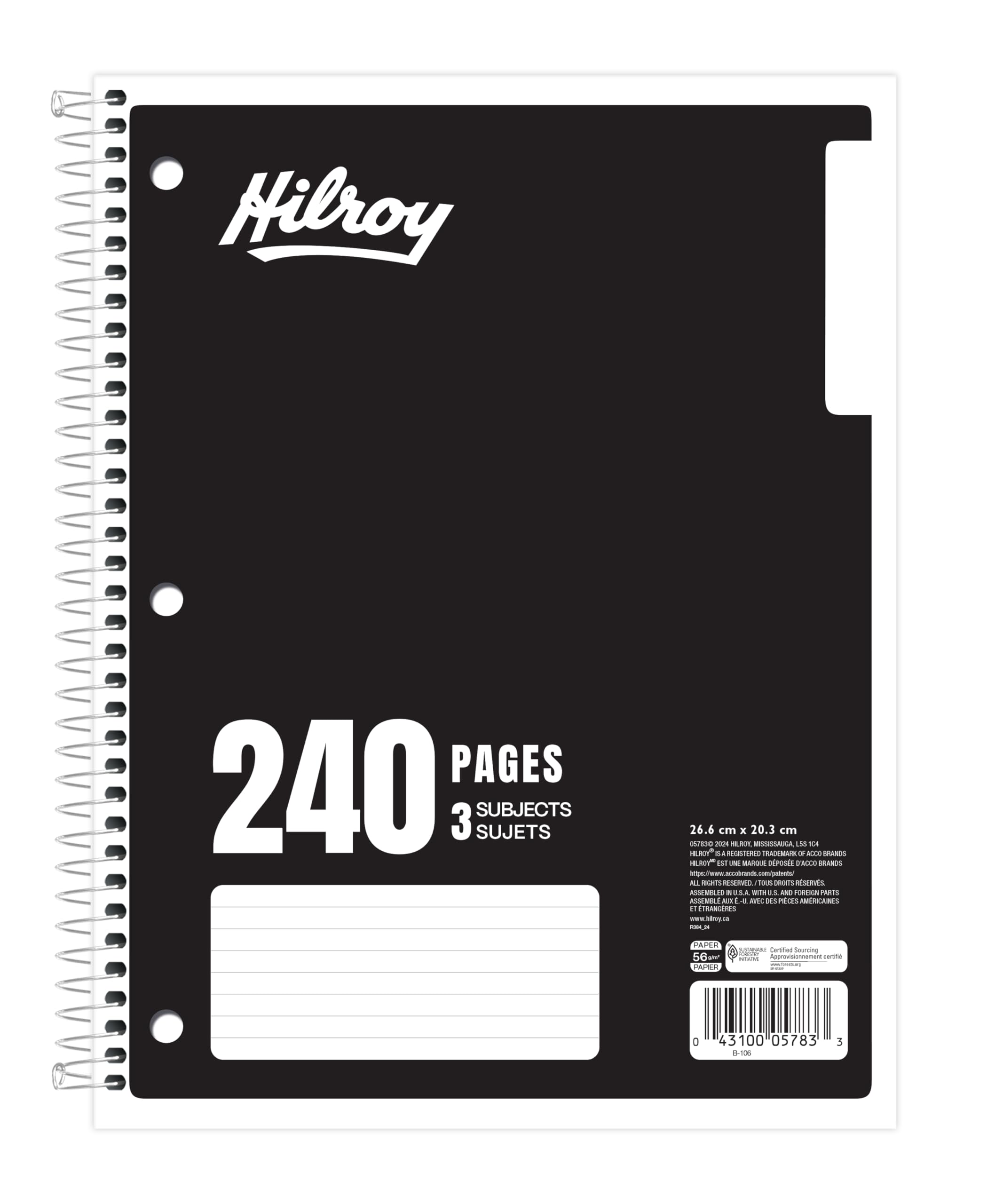 Hilroy Coil 3-subject Notebook