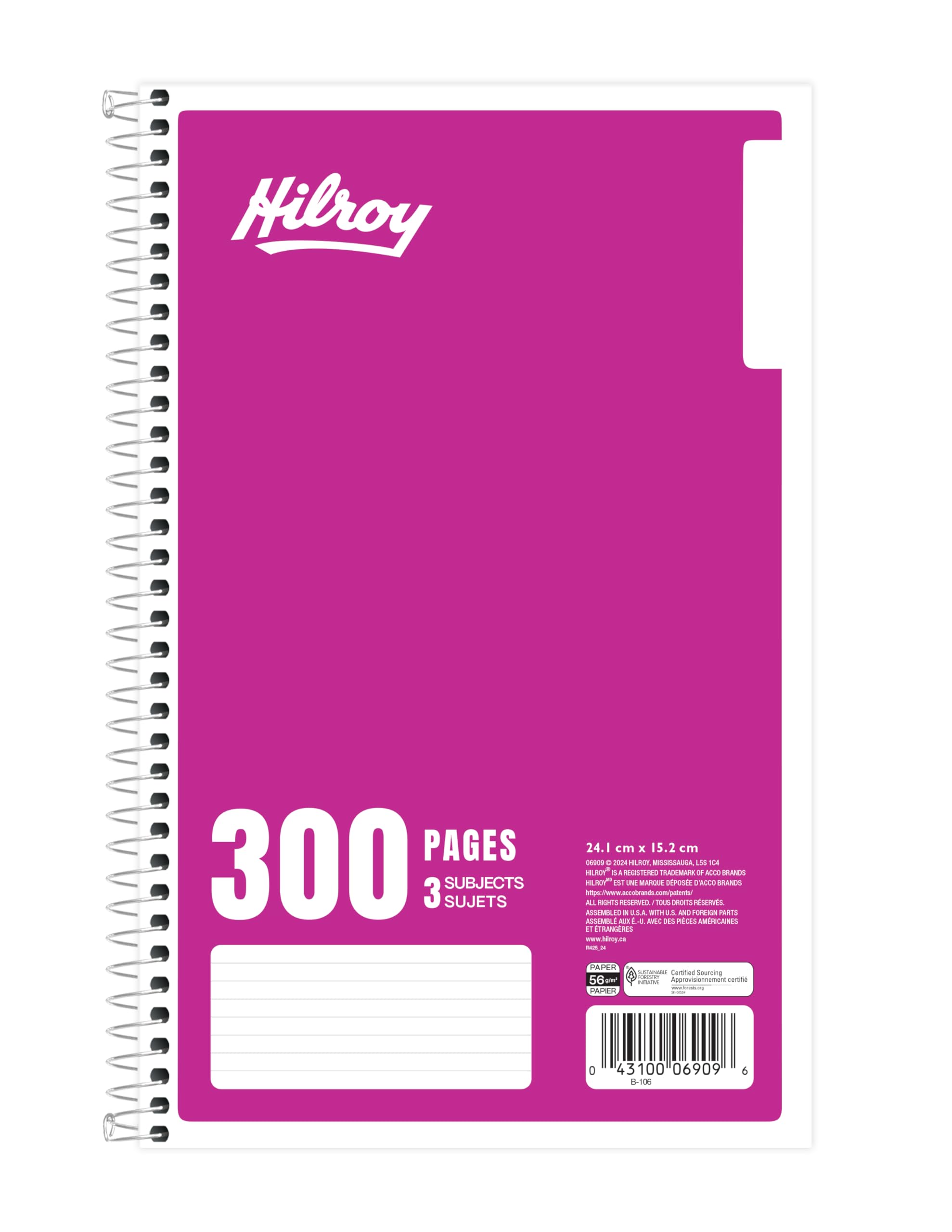 Hilroy Coil 3-subject Notebook