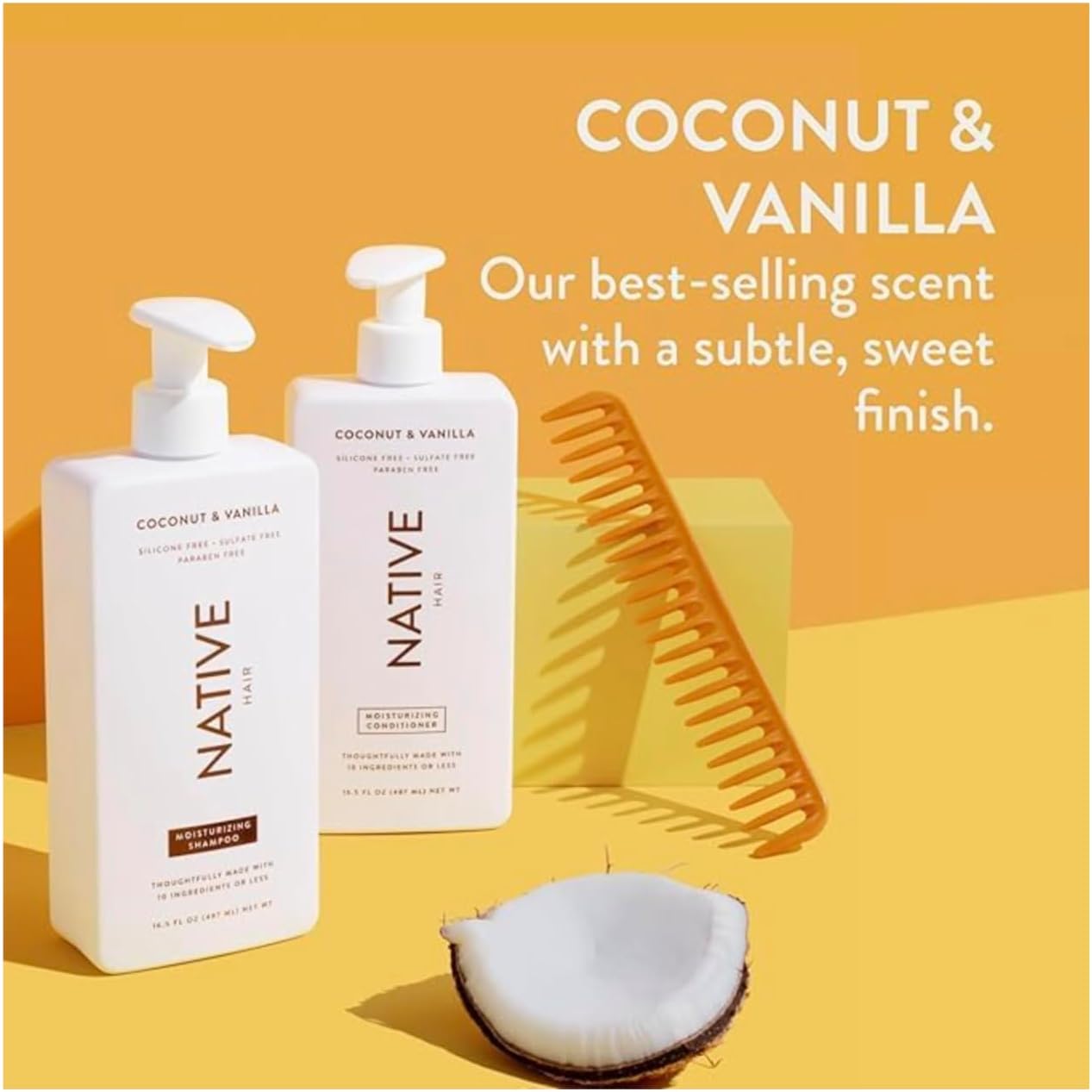 Native Coconut & Vanilla Moisturizing Shampoo and Conditioner Set