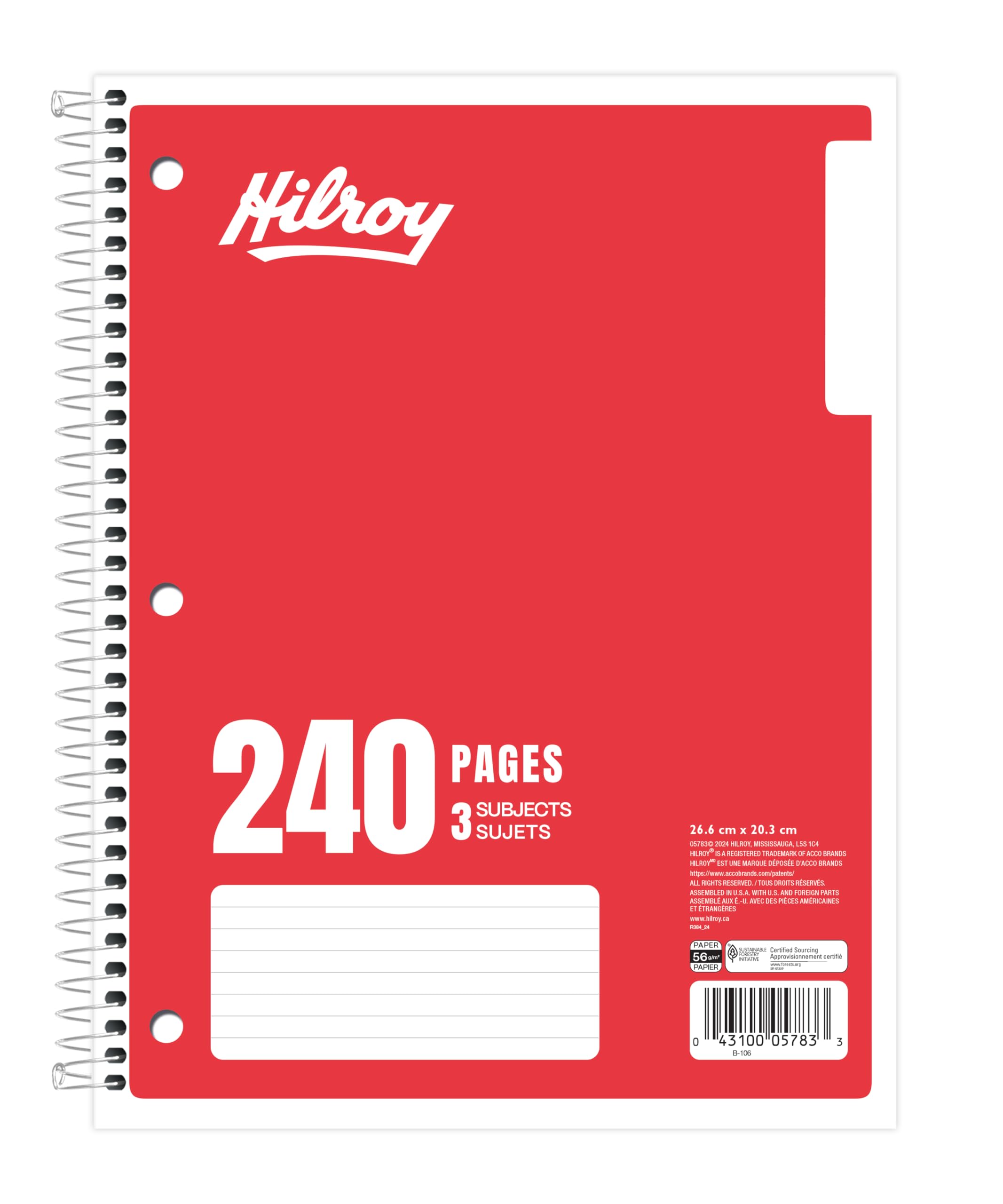 Hilroy Coil 3-subject Notebook