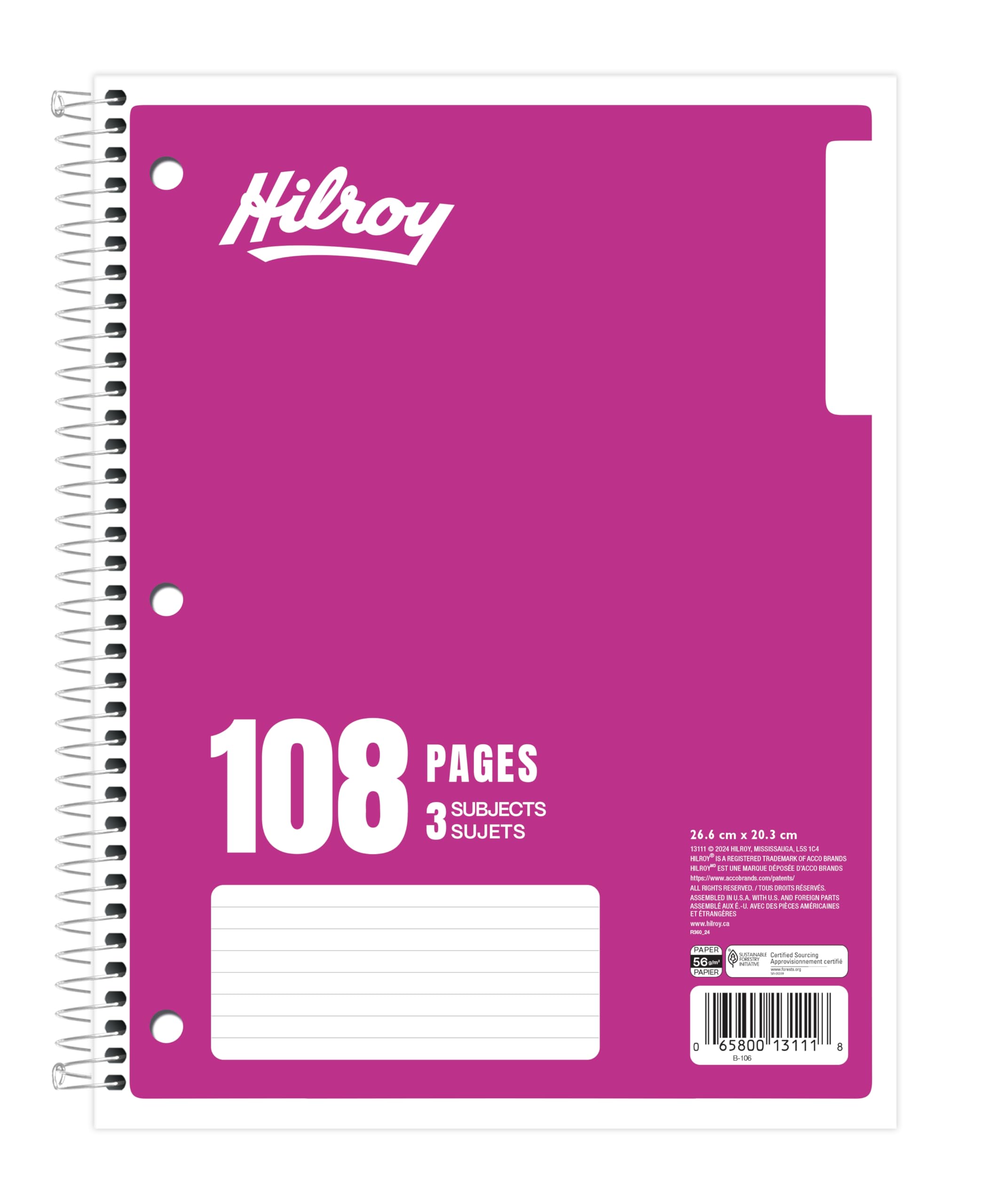 Hilroy Coil 3-subject Notebook
