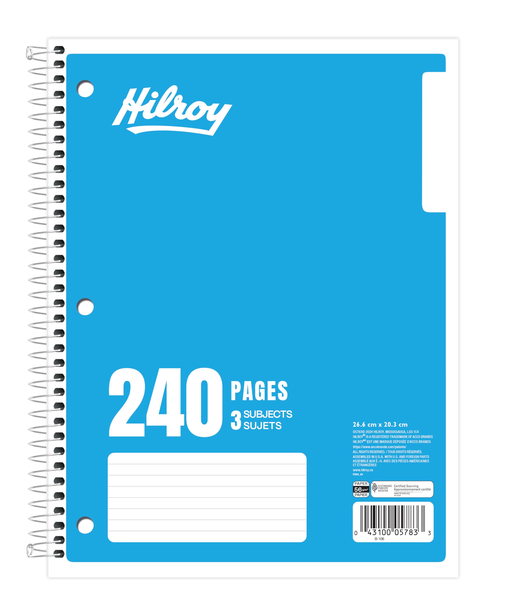 Hilroy Coil 3-subject Notebook