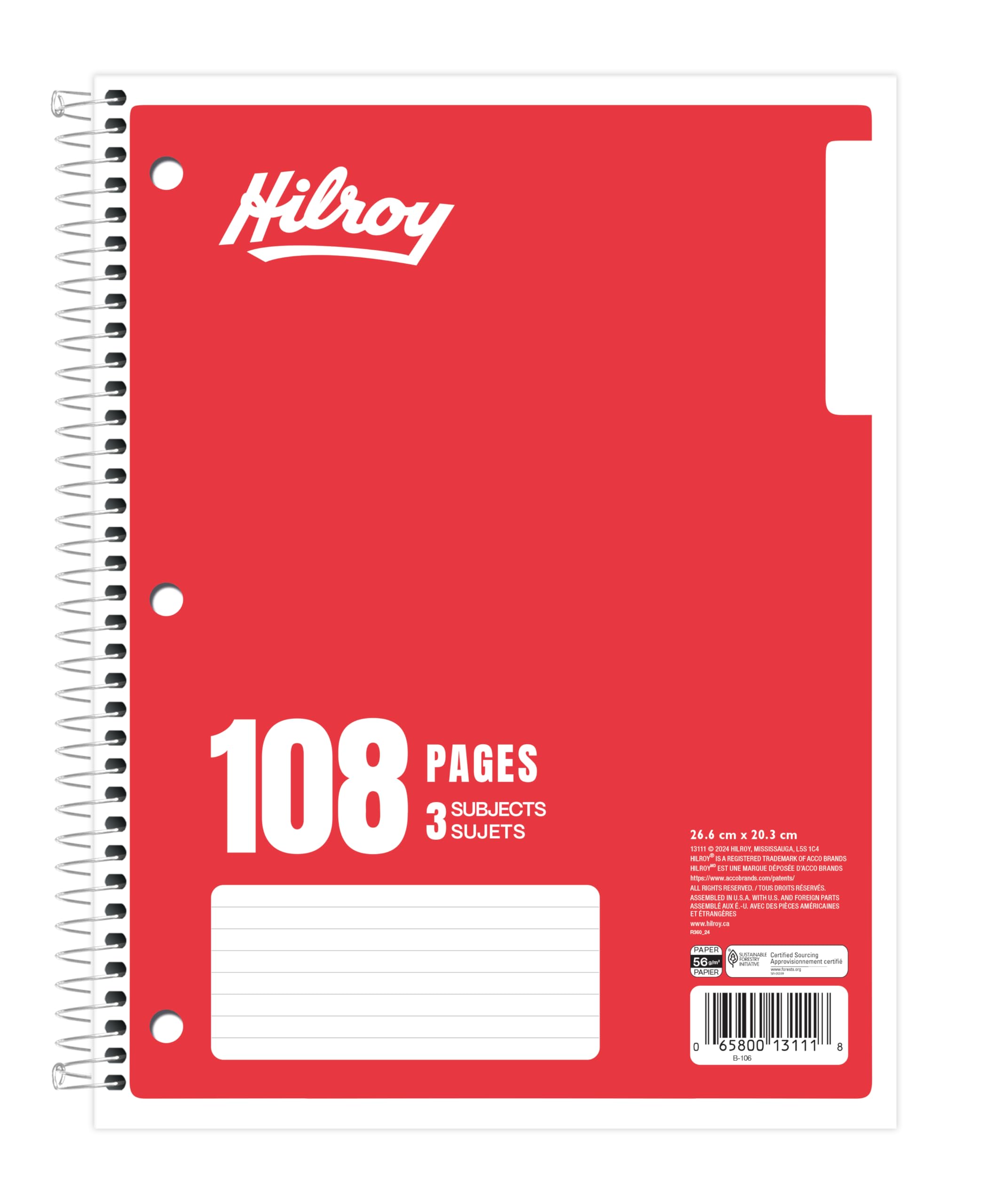 Hilroy Coil 3-subject Notebook