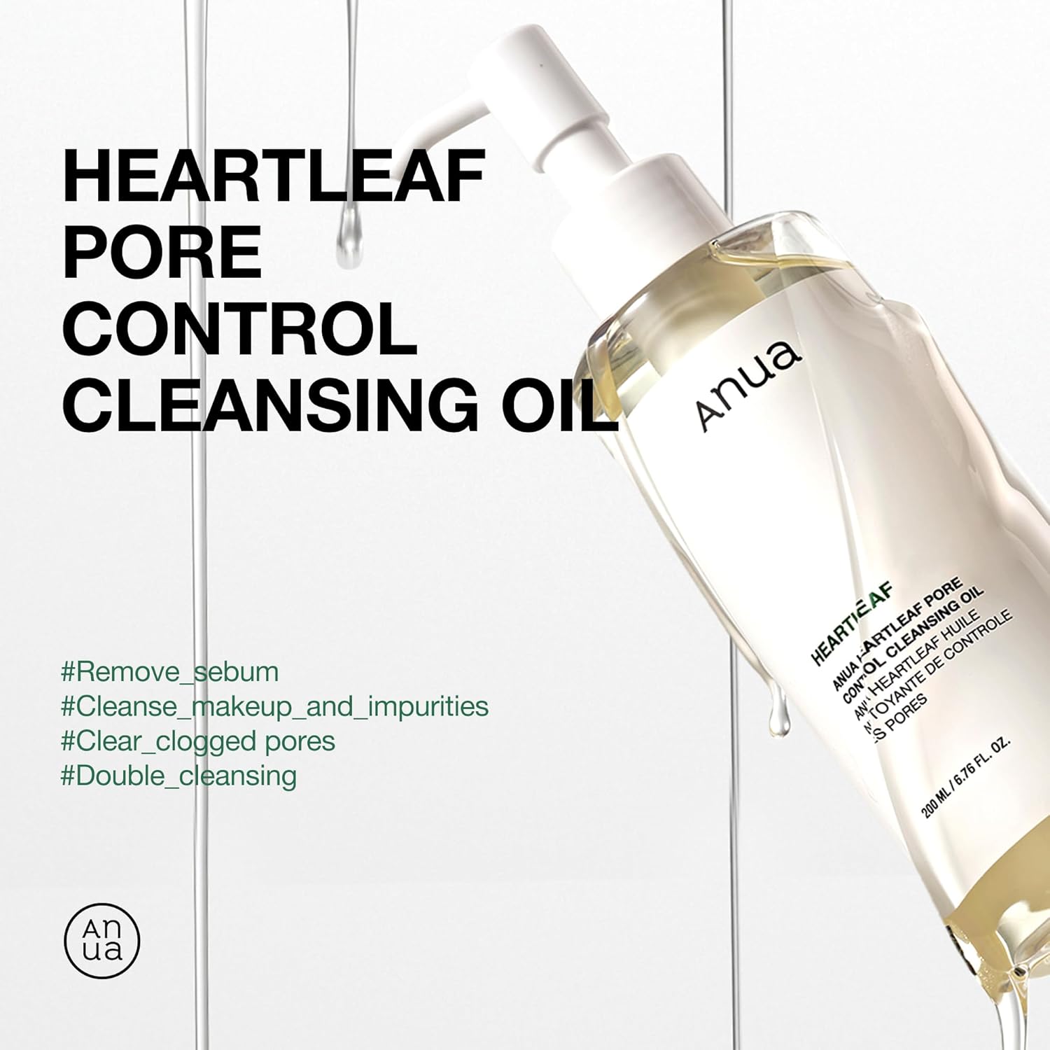 ANUA Heartleaf Pore Control Cleansing Oil Korean Facial Cleanser