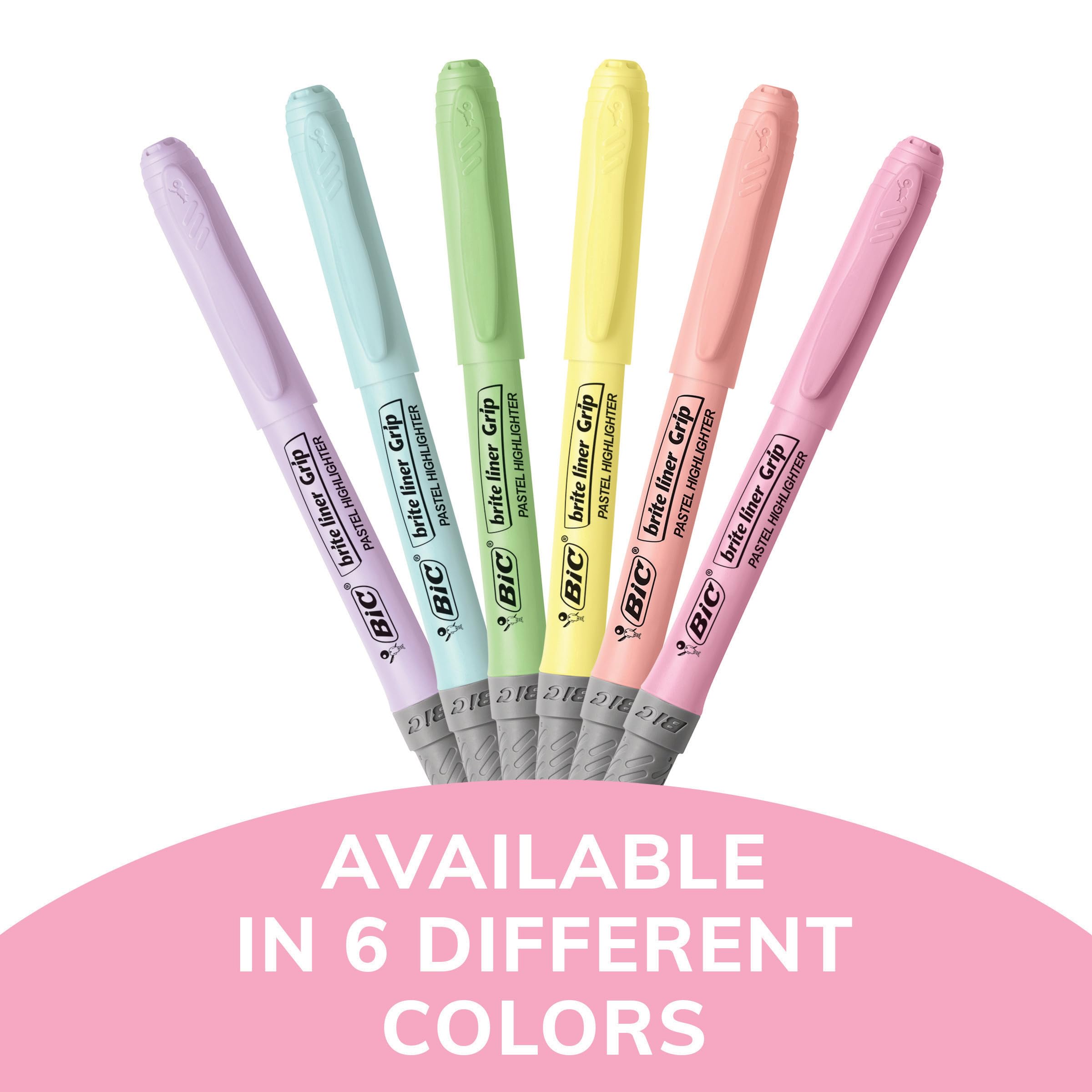 BIC Brite Liner Grip Pastel Highlighter Set