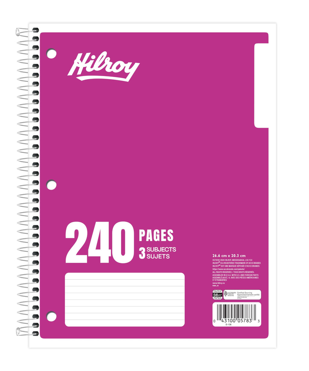 Hilroy Coil 3-subject Notebook