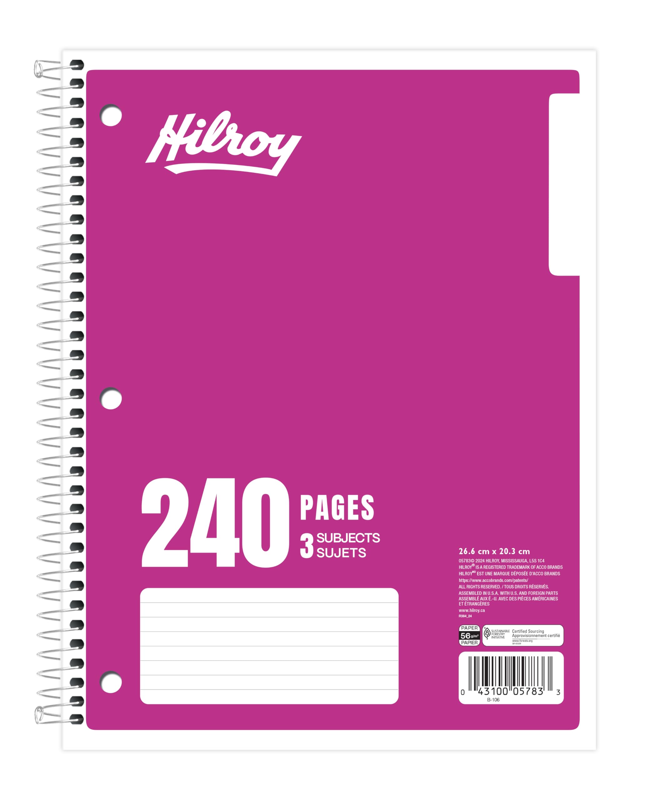 Hilroy Coil 3-subject Notebook