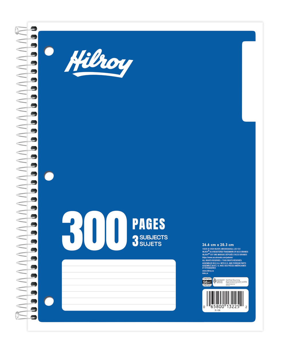 Hilroy Coil 3-subject Notebook