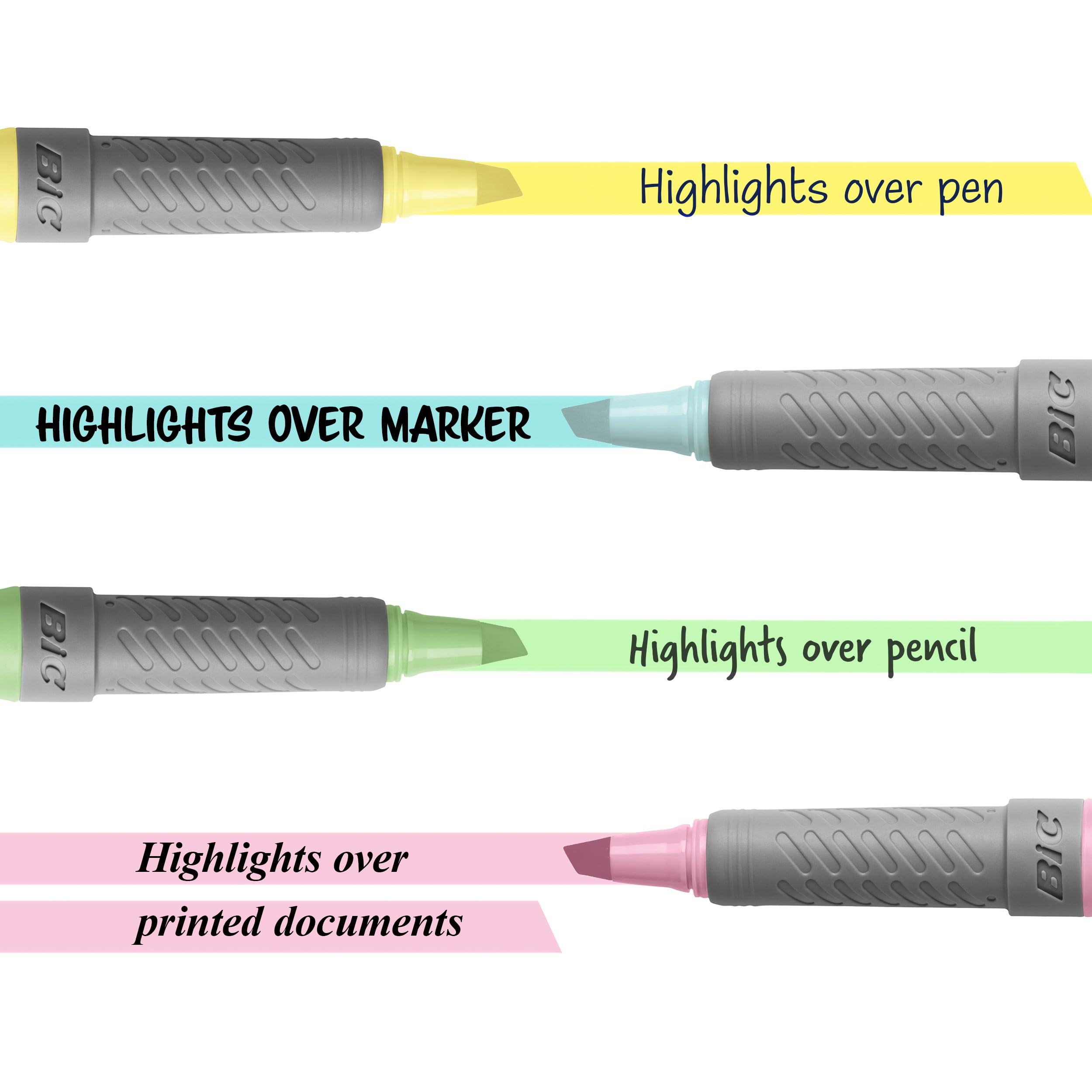 BIC Brite Liner Grip Pastel Highlighter Set
