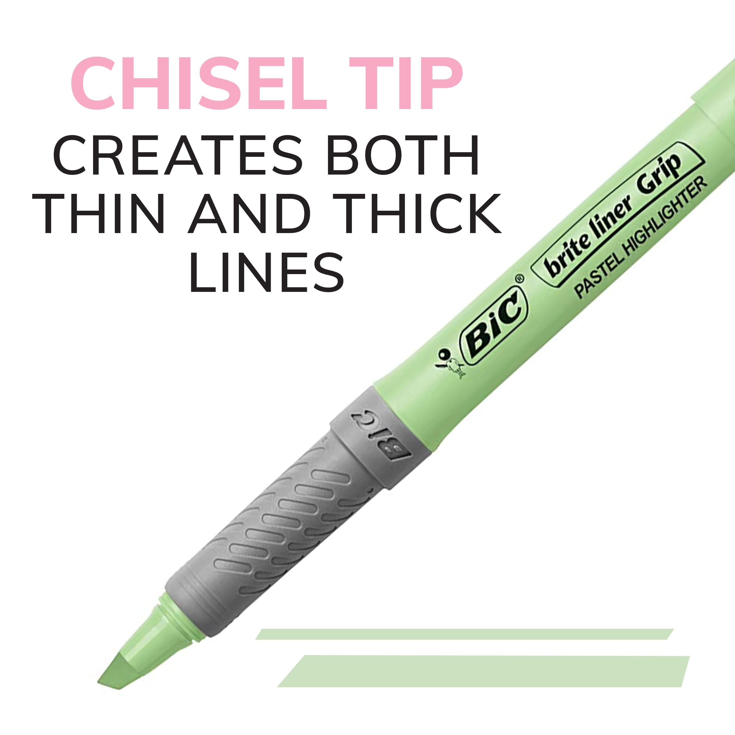 BIC Brite Liner Grip Pastel Highlighter Set
