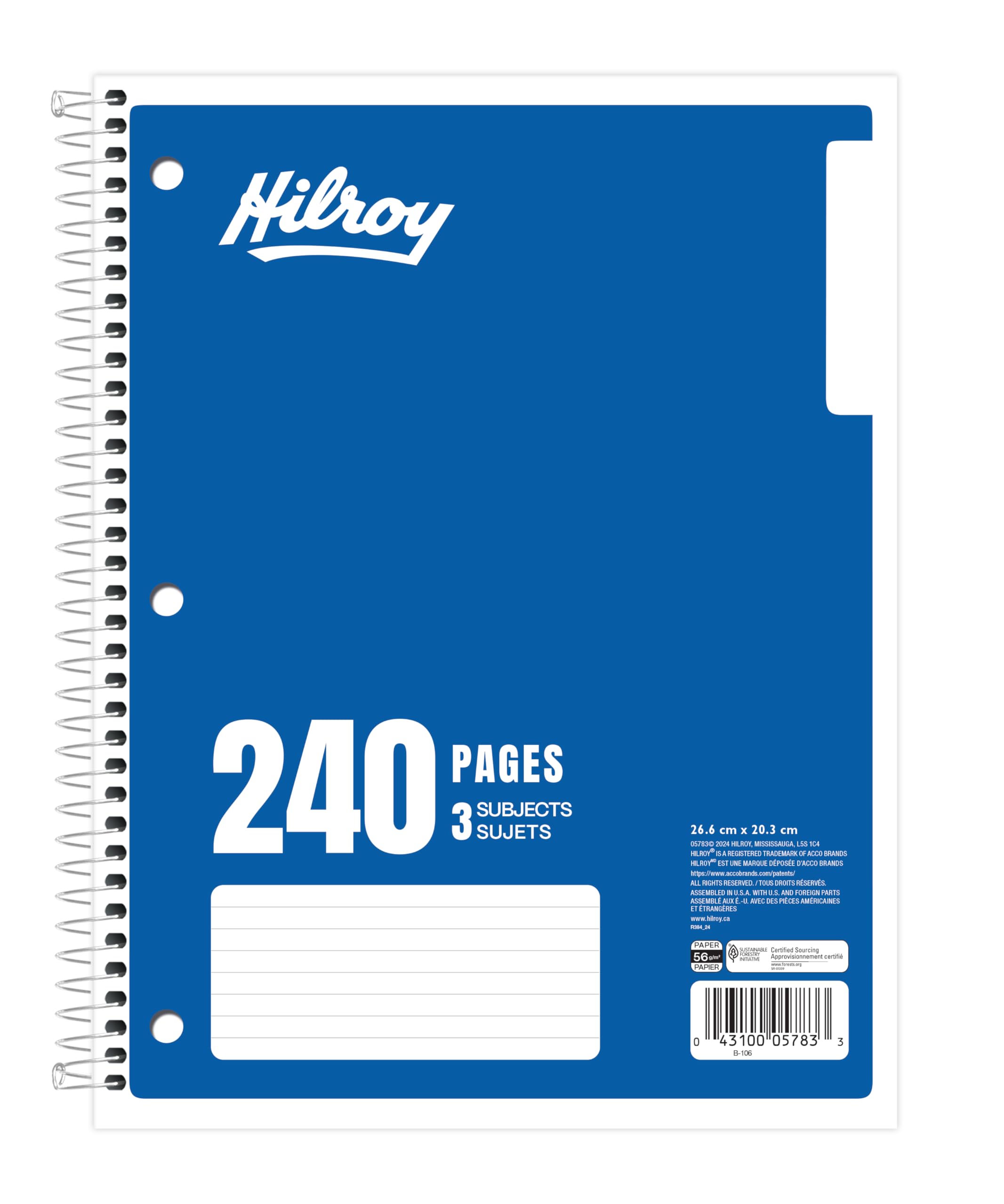 Hilroy Coil 3-subject Notebook