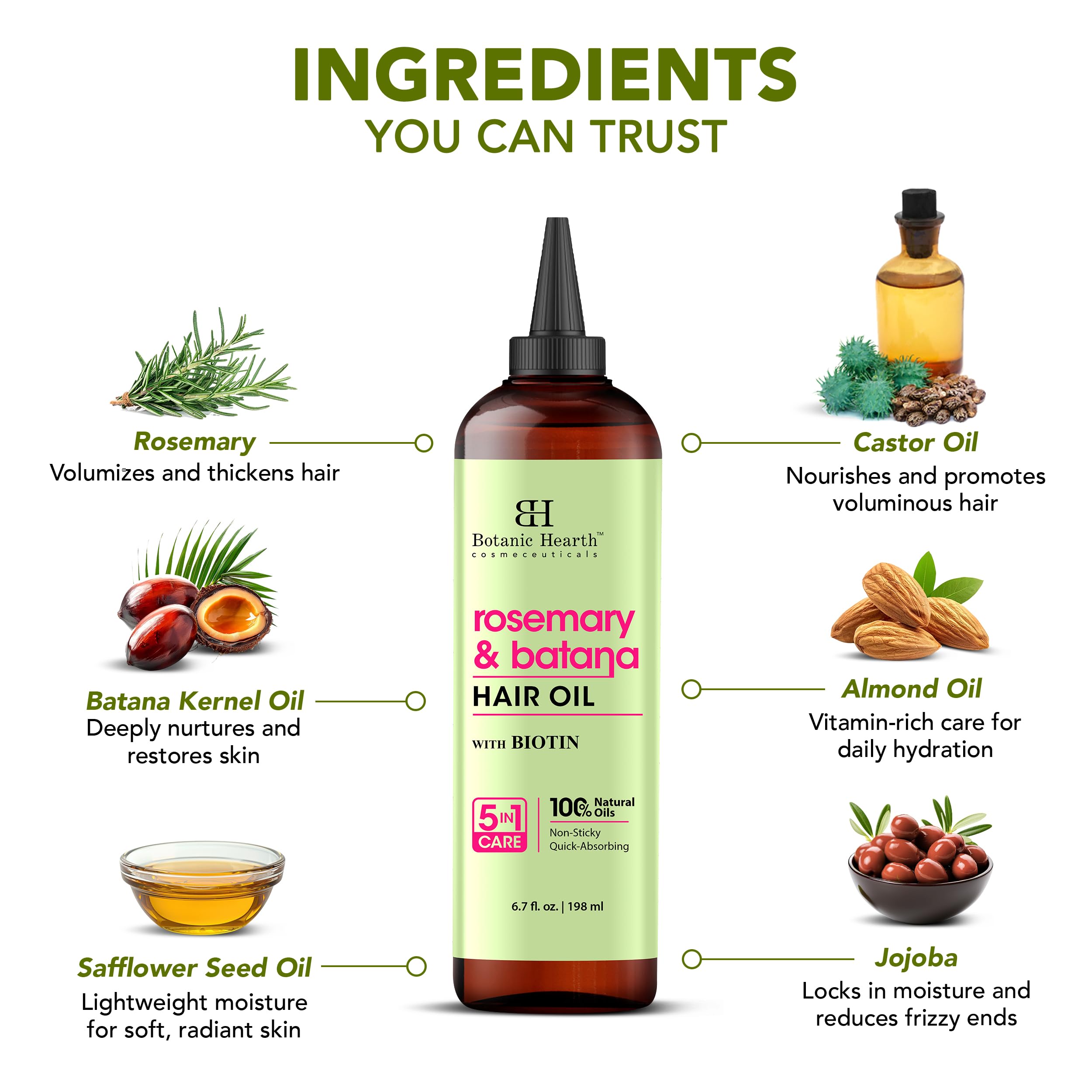 Botanic Hearth Argan, Castor or Rosemary Oil
