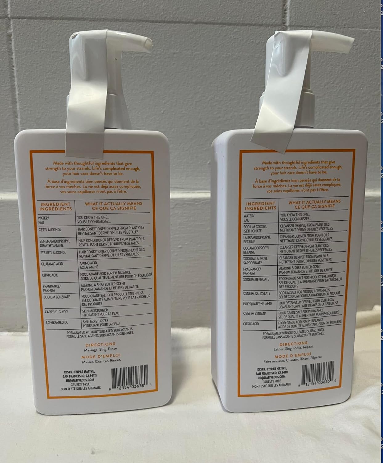 Native Almond& Shea Butter Moisturizing Shampoo and Conditioner Set
