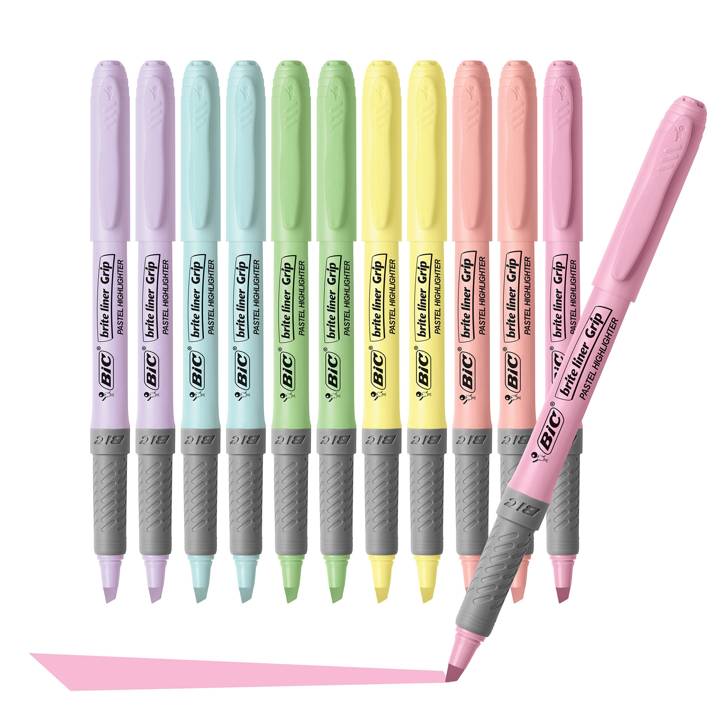 BIC Brite Liner Grip Pastel Highlighter Set
