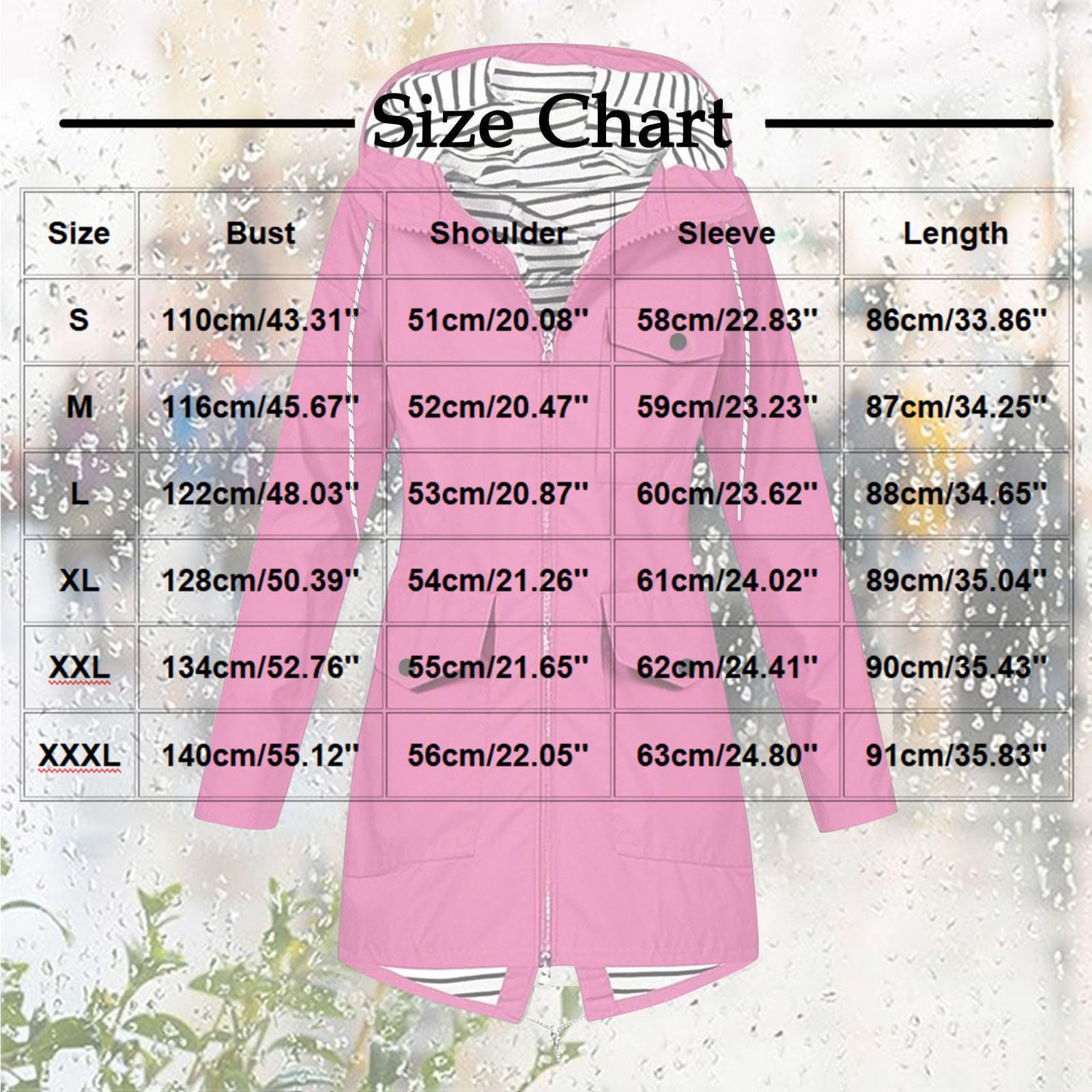 Women's All-Season Rain Jacket Waterproof
