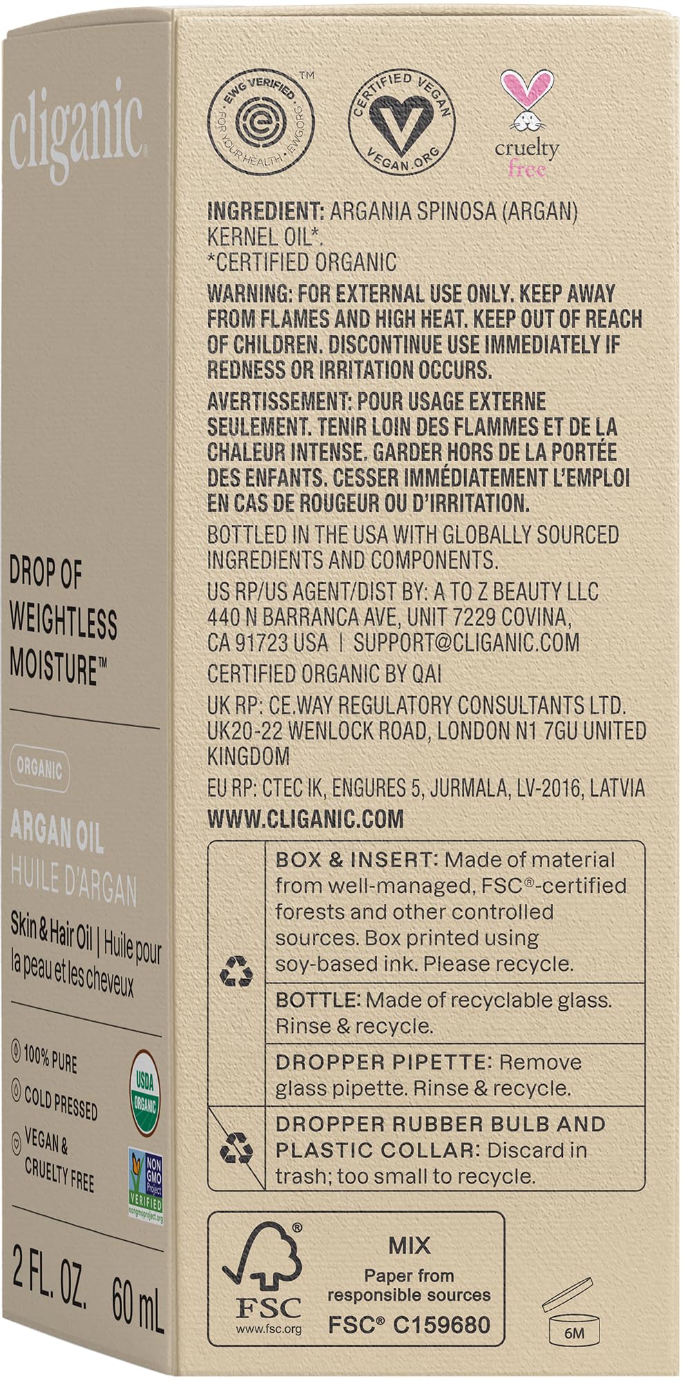 Cliganic USDA Organic Argan Oil